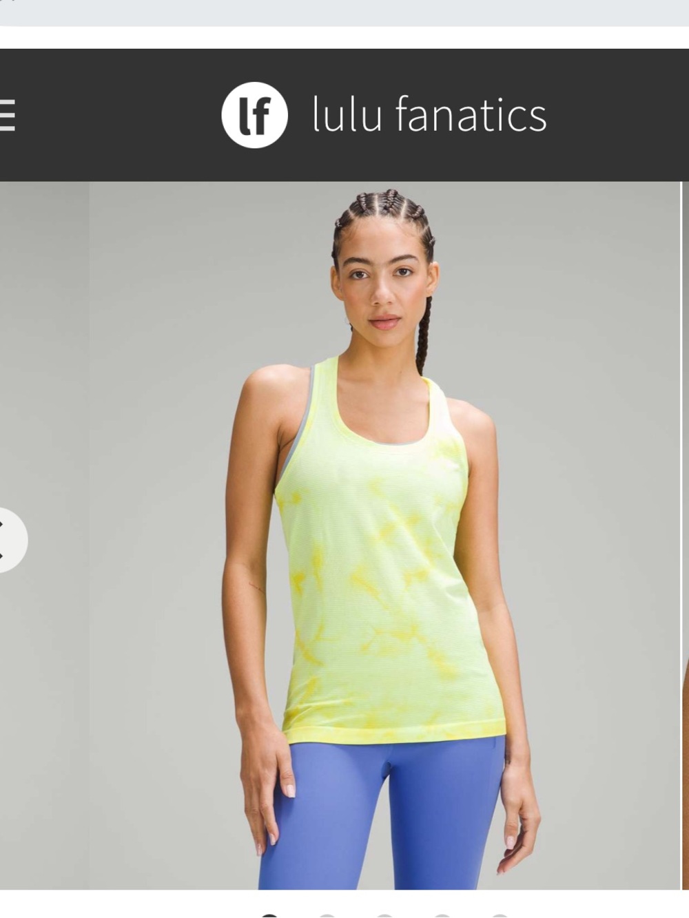 Lululemon Swiftly Tech Racerback TankTop Hip Length 12 Marble Dye Electric Lemon